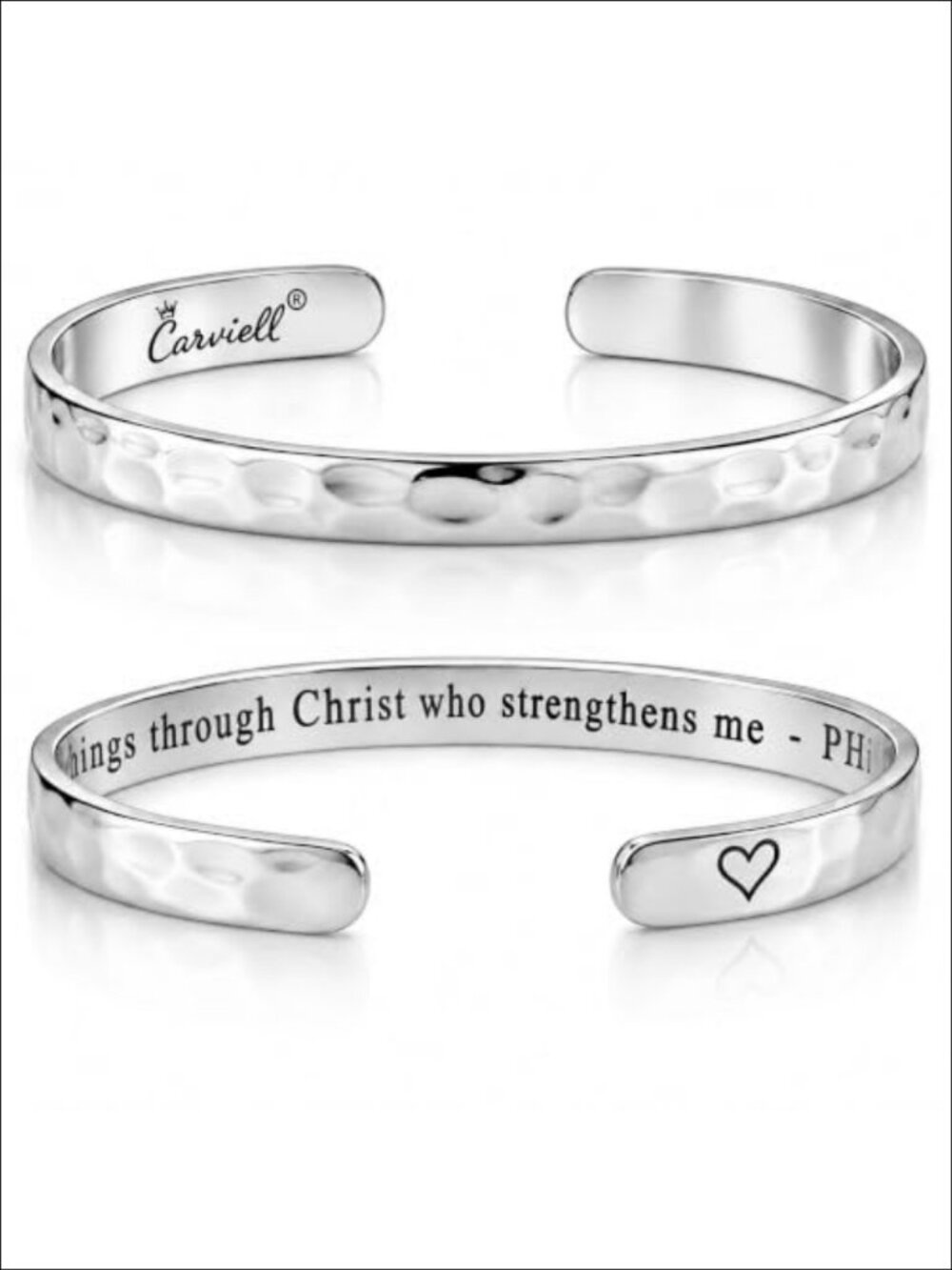 Engraved Christian Cuff Bracelet 316L Stainless Steel Adjustable